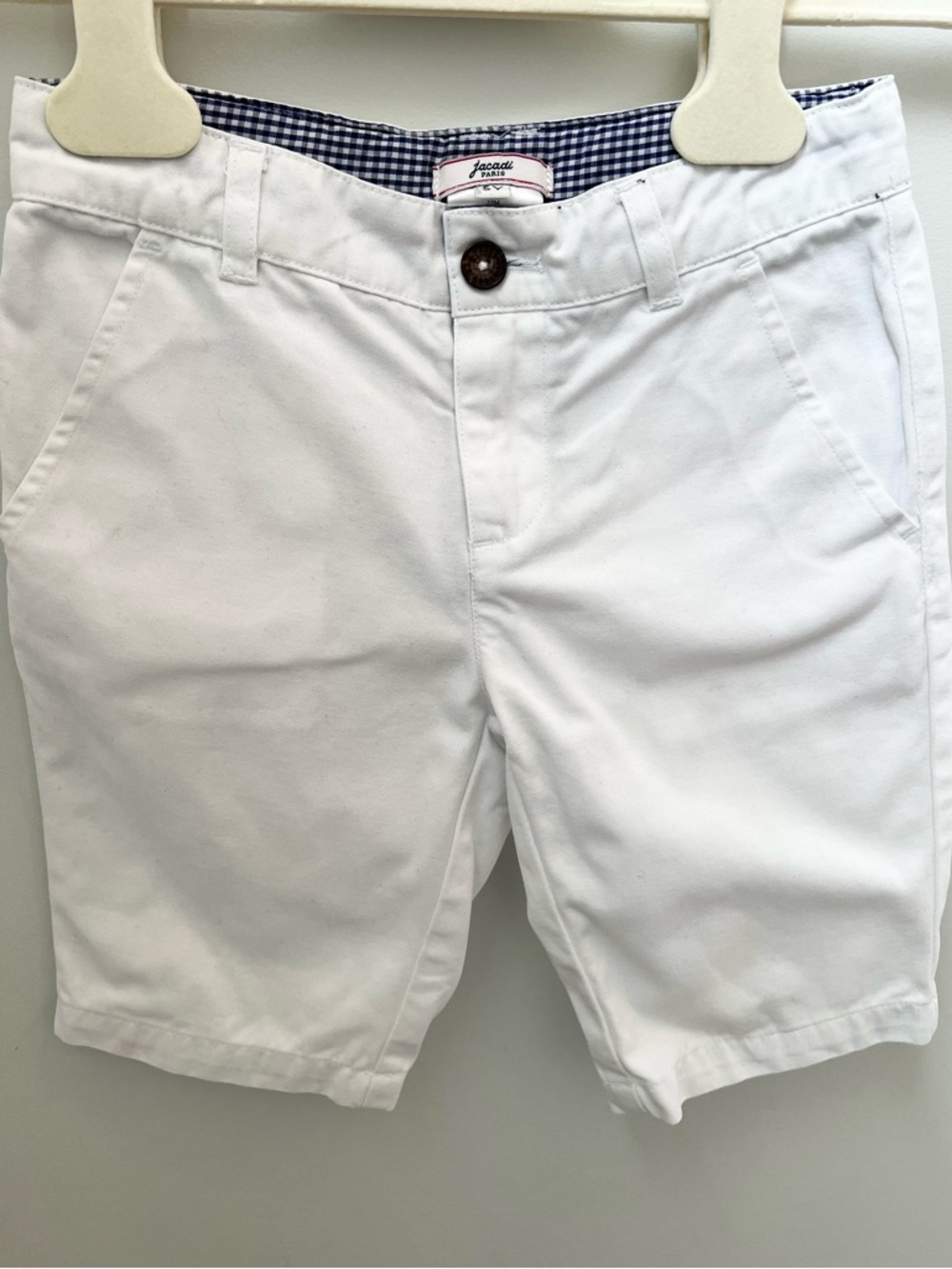 Jacadi White Flat-Front Chino Shorts